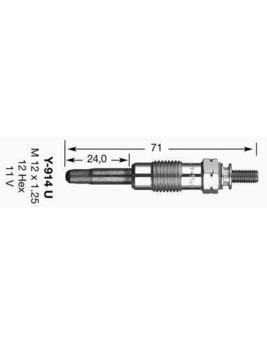 Bujía de precalentamiento Ngk 2643 - Y-914U CALENTADORES NGK (2643) D-Power