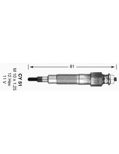 Bujía de precalentamiento Ngk CY51 - CALENTADOR NGK D-Power