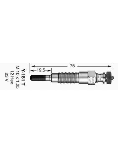 Bujía de precalentamiento Ngk 2728 - Y-181T NGKCALENTADOR MET. D-Power