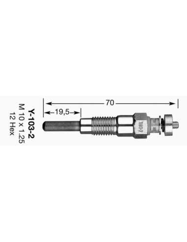 Bujía de precalentamiento Ngk 2926 - Y-103-2 NGKCALENTADOR MET. D-Power