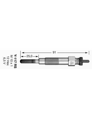 Bujía de precalentamiento Ngk 2930 - Y-117RS CALENTADORES NGK D-Power