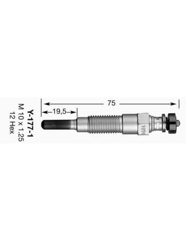 Bujía de precalentamiento Ngk 3026 - Y-177-1 NGKCALENTADOR MET. D-Power