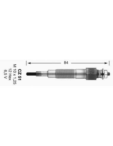 Bujía de precalentamiento Ngk CZ51 - CALENTADOR NGK D-Power