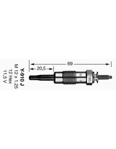 Bujía de precalentamiento Ngk 3617 - Y-910J NGKCALENTADOR MET. D-Power