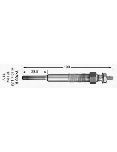 Bujía de precalentamiento Ngk 3782 - Y-703R NGKCALENTADOR MET. D-Power