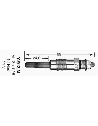 Bujía de precalentamiento Ngk 3965 - Y-913M CALENTADORES NGK (3965) D-Power