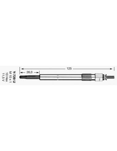 Bujía de precalentamiento Ngk 4119 - Y-729U NGKCALENTADOR MET. D-Power