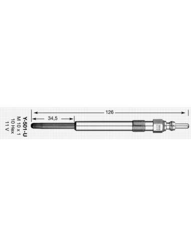 Bujía de precalentamiento Ngk 4187 - Y-501U NGKCALENTADOR MET. D-Power