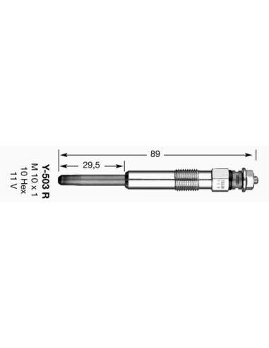 Bujía de precalentamiento Ngk Y-503R - CALENTADOR NGK D-Power