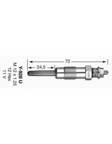 Bujía de precalentamiento Ngk 4389 - Y-928U NGKCALENTADOR MET. D-Power