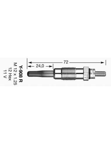 Bujía de precalentamiento Ngk Y-908R - CALENTADOR NGK D-Power