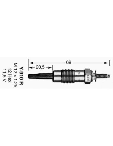 Bujía de precalentamiento Ngk 4751 - Y-910R CALENTADORES NGK (4751) D-Power