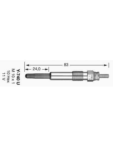 Bujía de precalentamiento Ngk 4818 - Y-740U NGKCALENTADOR MET. D-Power