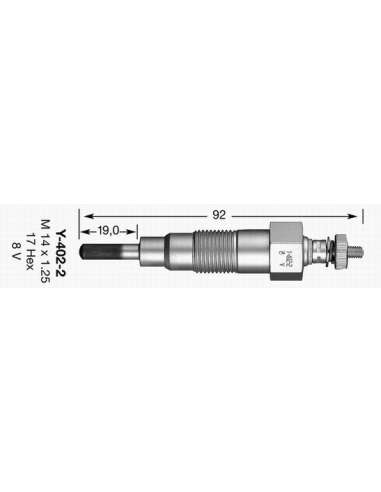 Bujía de precalentamiento Ngk 4926 - Y-402-2 CALENTADORES NGK D-Power