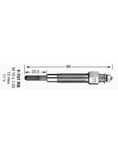 Bujía de precalentamiento Ngk 4937 - Y-707RS NGKCALENTADOR MET. D-Power