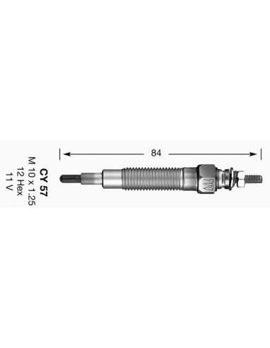 Bujía de precalentamiento Ngk CY57 - CALENTADOR NGK D-Power