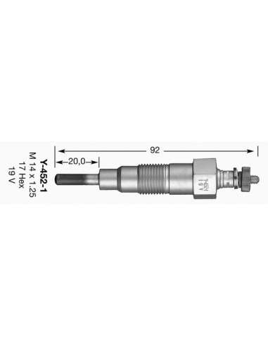 Bujía de precalentamiento Ngk 5026 - Y-452-1 NGKCALENTADOR MET. D-Power