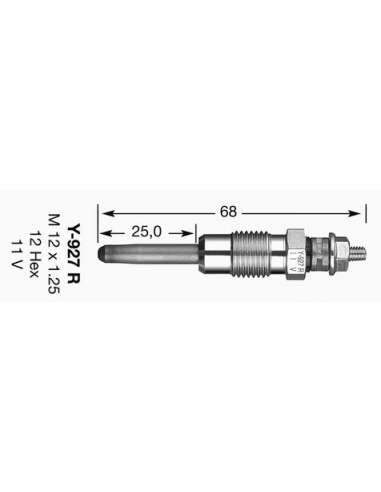 Bujía de precalentamiento Ngk Y-927R - CALENTADOR NGK D-Power