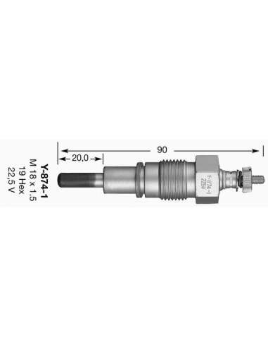 Bujía de precalentamiento Ngk 5326 - Y-874-1 NGKCALENTADOR MET. D-Power