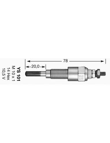 Bujía de precalentamiento Ngk YS-101 - CALENTADOR NGK D-Power