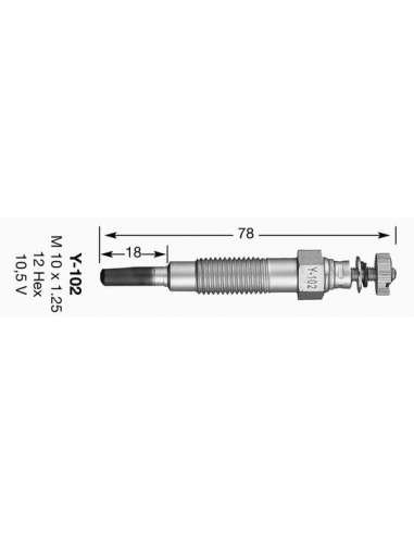 Bujía de precalentamiento Ngk 5925 - Y-102 CALENTADORES NGK D-Power