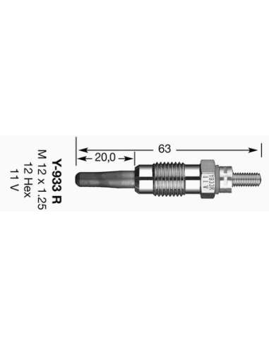 Bujía de precalentamiento Ngk 6136 - Y-933R CALENTADORES NGK (6136) D-Power