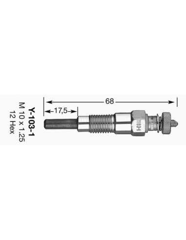 Bujía de precalentamiento Ngk 6225 - Y-103-1 CALENTADORES NGK D-Power