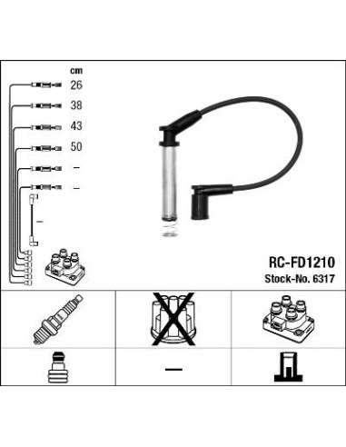 Juego de cables de encendido Ngk 6317 - RC-FD1210 NGKJGO.CABLES