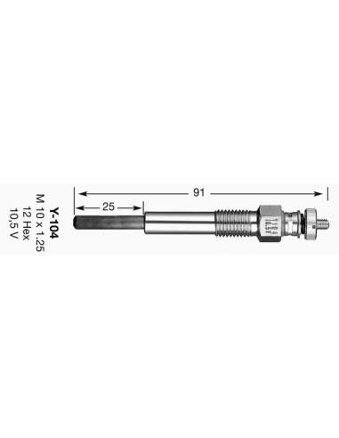 Bujía de precalentamiento Ngk 6425 - Y-104 NGKCALENTADOR MET. D-Power