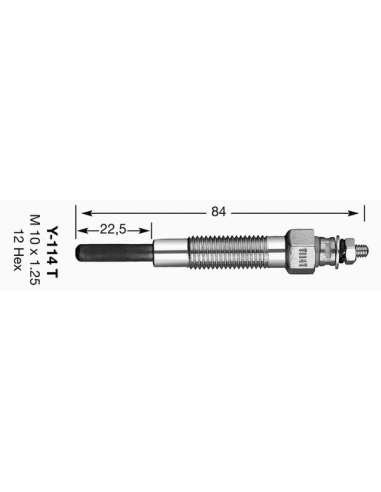 Bujía de precalentamiento Ngk 6528 - Y-114T NGKCALENTADOR MET. D-Power