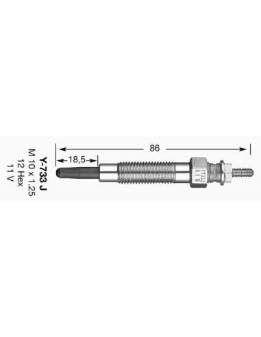 Bujía de precalentamiento Ngk 6592 - Y-733J NGKCALENTADOR MET. D-Power