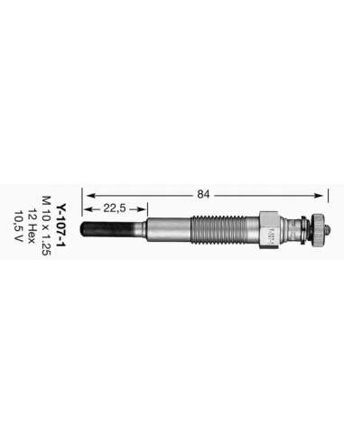 Bujía de precalentamiento Ngk 6625 - Y-107-1 NGKCALENTADOR MET. D-Power