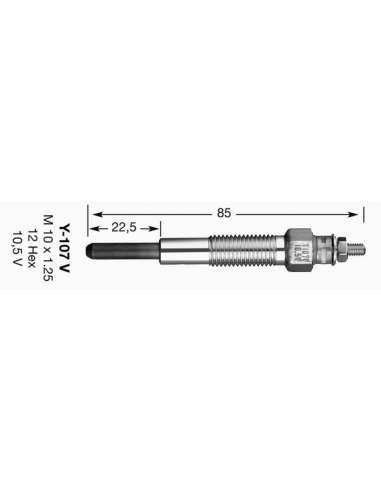 Bujía de precalentamiento Ngk 6628 - Y-107V NGKCALENTADOR MET. D-Power