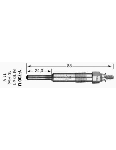 Bujía de precalentamiento Ngk 6704 - Y-730U NGKCALENTADOR MET. D-Power