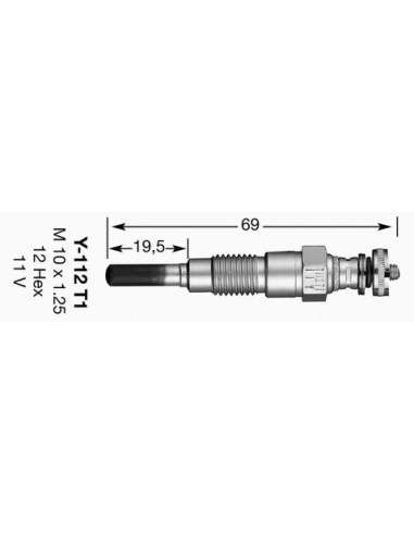 Bujía de precalentamiento Ngk 6728 - Y-112T1 NGKCALENTADOR MET. D-Power