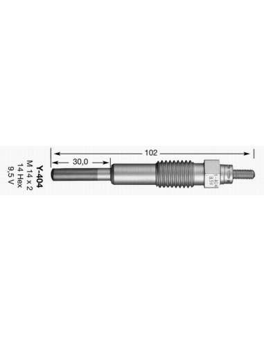 Bujía de precalentamiento Ngk Y-404 - CALENTADOR NGK D-Power