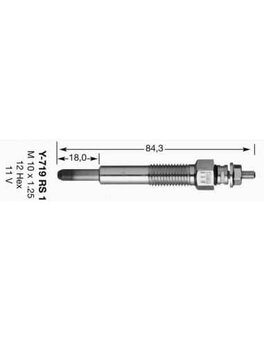 Bujía de precalentamiento Ngk 6900 - Y-719RS1 NGKCALENTADOR MET. D-Power