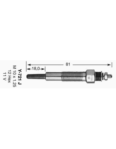 Bujía de precalentamiento Ngk 6919 - Y-721J NGKCALENTADOR MET. D-Power