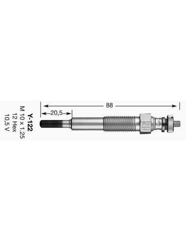 Bujía de precalentamiento Ngk 6925 - Y-122 NGKCALENTADOR MET. D-Power