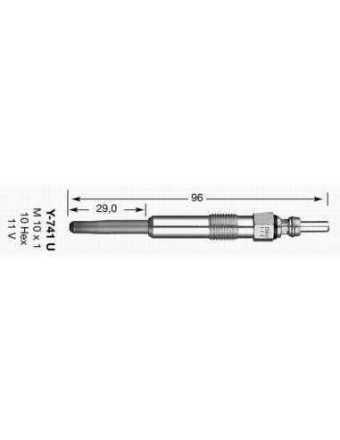 Bujía de precalentamiento Ngk 6943 - Y-741U NGKCALENTADOR MET. D-Power