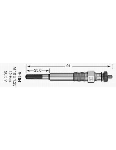 Bujía de precalentamiento Ngk Y-154 - CALENTADOR NGK D-Power