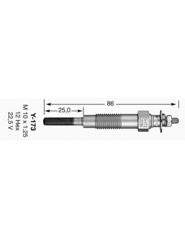 Bujía de precalentamiento Ngk 7425 - Y-173 CALENTADORES NGK D-Power