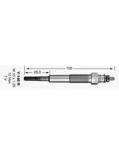 Bujía de precalentamiento Ngk 7492 - Y-146R NGKCALENTADOR MET. D-Power