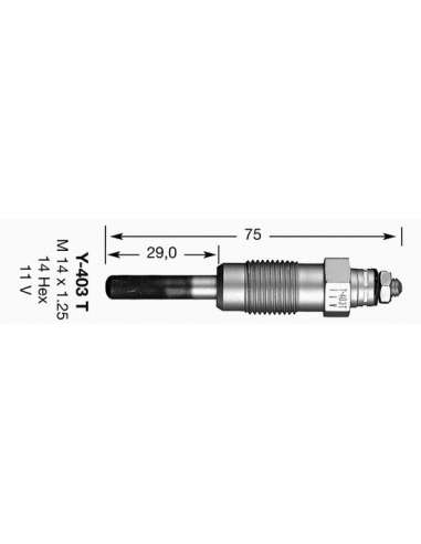 Bujía de precalentamiento Ngk Y-403T - CALENTADOR NGK D-Power