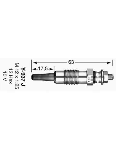 Bujía de precalentamiento Ngk 7503 - Y-937J NGKCALENTADOR MET. D-Power