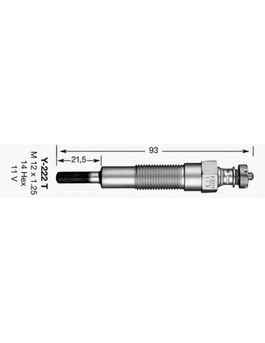 Bujía de precalentamiento Ngk 7628 - Y-222T CALENTADORES NGK D-Power