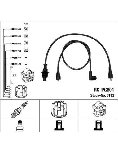 Juego de cables de encendido Ngk 8182 - RC-PG601 NGKJGO.CABLES