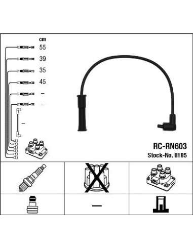 Juego de cables de encendido Ngk 8185 - RC-RN603 NGKJGO.CABLES