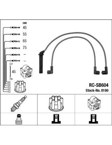 Juego de cables de encendido Ngk 8190 - RC-SB604 NGKJGO.CABLES