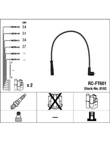 Juego de cables de encendido Ngk 8192 - RC-FT601 NGKJGO.CABLES